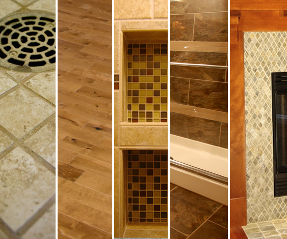 Shower Tile, Wood Floor, Backsplash and recessed shelf Installation